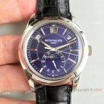 (KM)Replica Patek Philippe Complications Annual Calendar Swiss Watch SS Blue Dial